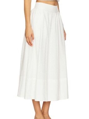 Paige Ojai Women's White Maxi Skirt - Lightweight Midi Skirt S